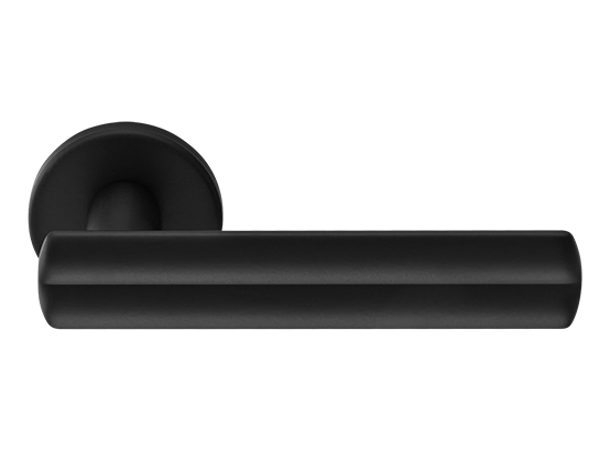 Ручка дверная PANATHENAIC R6 NERO раздельная на круглой розетке, цвет черный, ЦАМ фото купить Барнаул