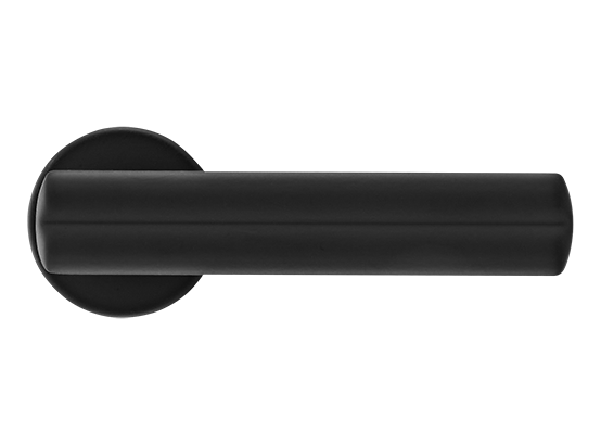 Ручка дверная PANATHENAIC R6 NERO раздельная на круглой розетке, цвет черный, ЦАМ фото купить в Барнауле