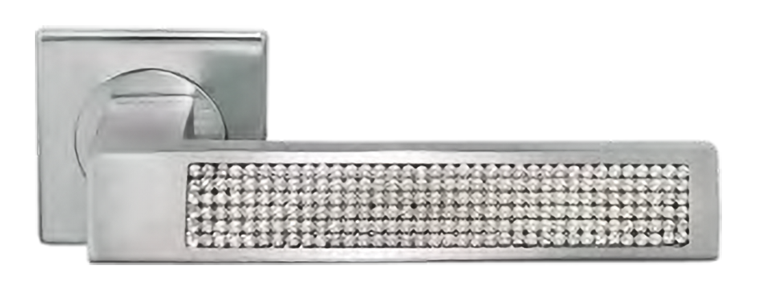 Ручка дверная DOLCE VITA S1 CSA раздельная на квадратной розетке, цвет матовый хром, латунь фото купить Барнаул