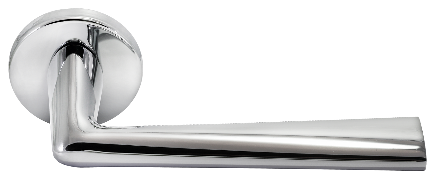 Ручка дверная THE FORCE R6 CRO раздельная на круглой розетке, цвет хром, ЦАМ фото купить в Барнауле