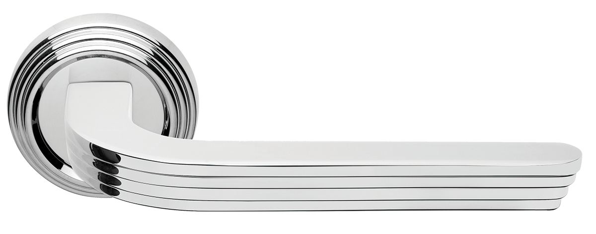 Ручка дверная ALLURE R2 CRO раздельная на круглой розетке, цвет хром, латунь фото купить в Барнауле