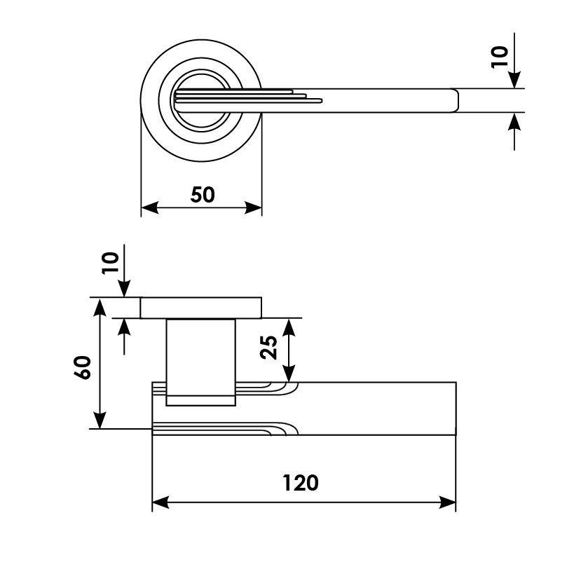 Ручка дверная VERONICA R2 NIS/NIK раздельная на круглой розетке, цвет матовый никель/никель, латунь фото купить в Барнауле