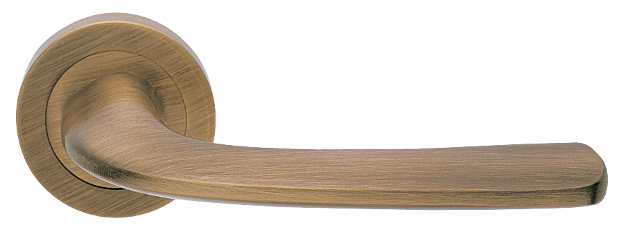 Ручка дверная SAND R2 BGO раздельная на круглой розетке, цвет матовая бронза, латунь фото купить Барнаул