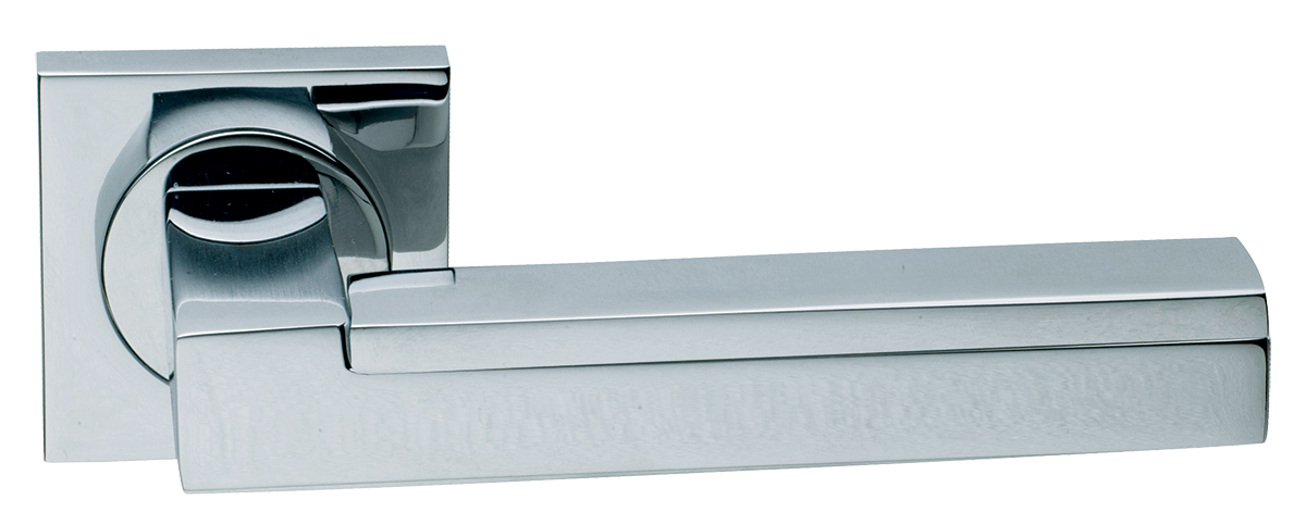 Ручка дверная ISLAND S2 CRO раздельная на квадратной розетке, цвет хром, латунь фото купить в Барнауле