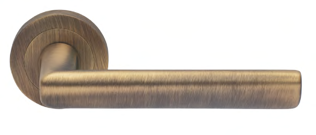 Ручка дверная STELLA R2 BGO раздельная на круглой розетке, цвет матовая бронза, латунь фото купить в Барнауле