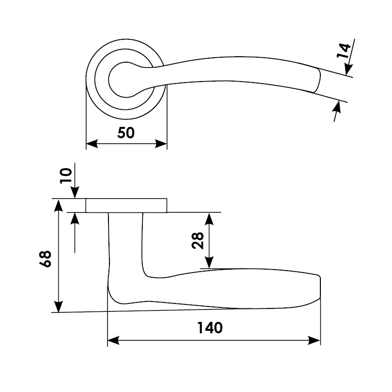 Ручка дверная VENERA R2 BGO раздельная на круглой розетке, цвет матовая бронза, латунь фото купить в Барнауле