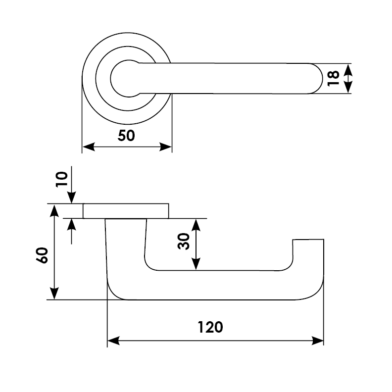 Ручка дверная UNDER R2 BGO раздельная на круглой розетке, цвет матовая бронза, латунь фото купить в Барнауле