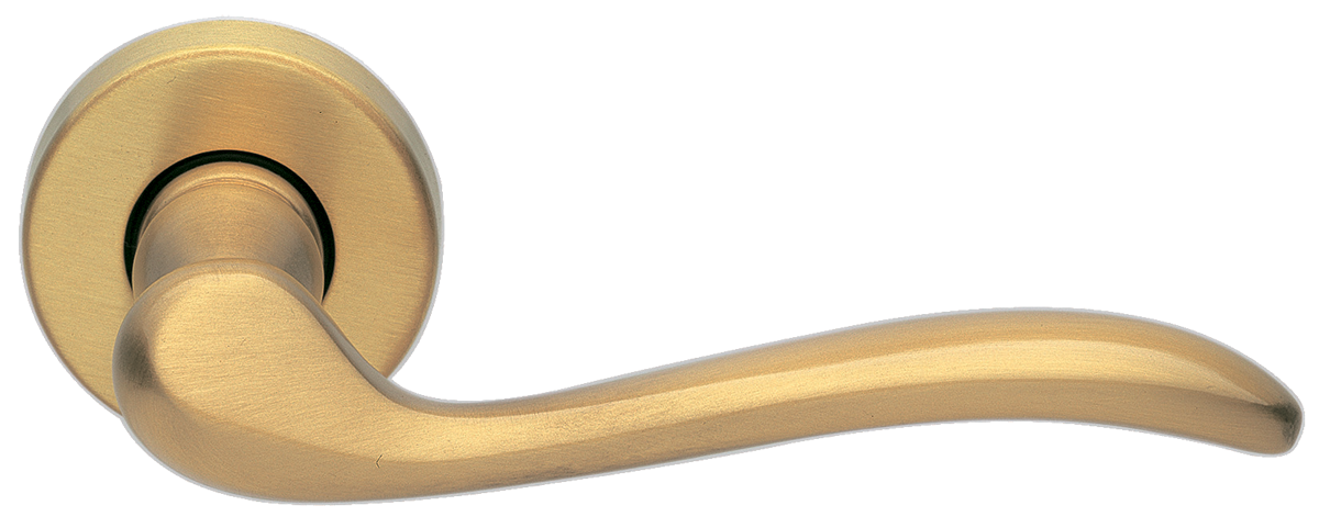 Ручка дверная TOSCANA R2 OSA раздельная на круглой розетке, цвет матовое золото, латунь фото купить в Барнауле