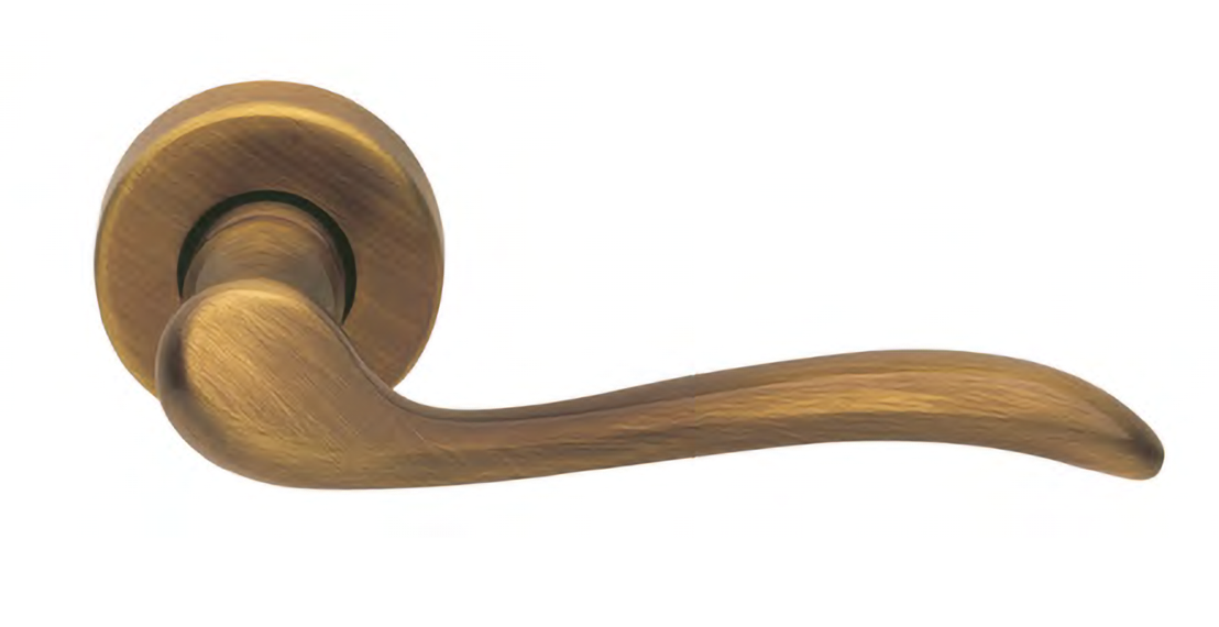 Ручка дверная TOSCANA R3-E BGO раздельная на круглой розетке, цвет матовая бронза, латунь фото купить Барнаул
