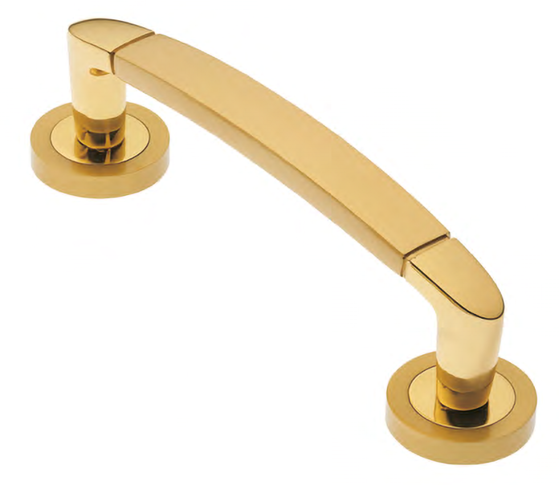 Ручка-скоба дверная SAIL PH OSA/OTL на круглой розетке, цвет матовое золото / золот, латунь фото купить Барнаул