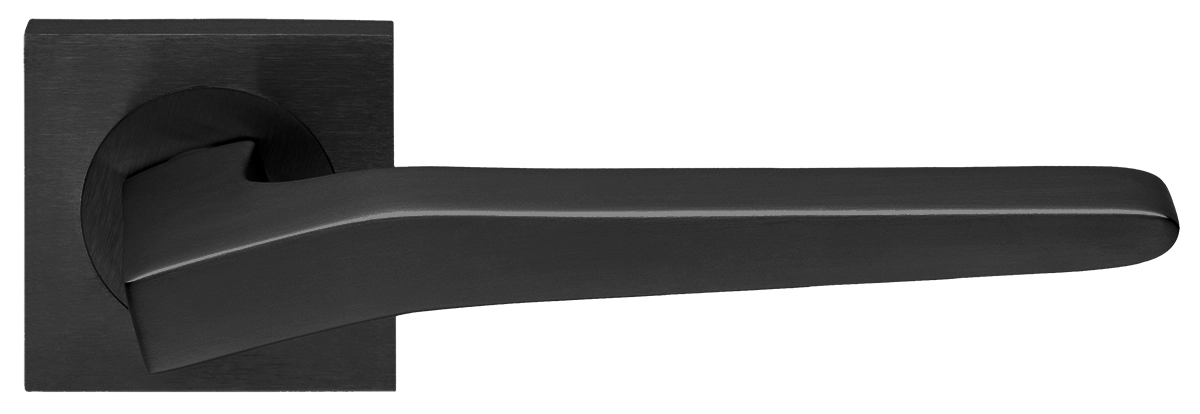 Ручка дверная HILL S2 NERO раздельная на квадратной розетке, цвет черный, латунь фото купить Барнаул