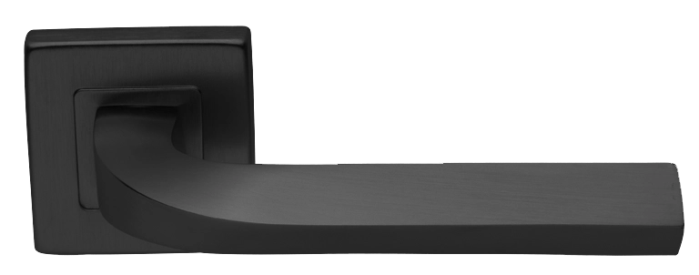 Ручка дверная TENDER S3 NERO раздельная на квадратной розетке, цвет черный, латунь фото купить Барнаул