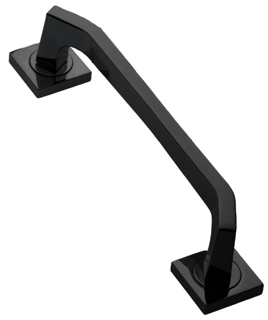 Ручка-скоба дверная HILL PH NERO на квадратной розетке цвет черный, латунь фото купить Барнаул