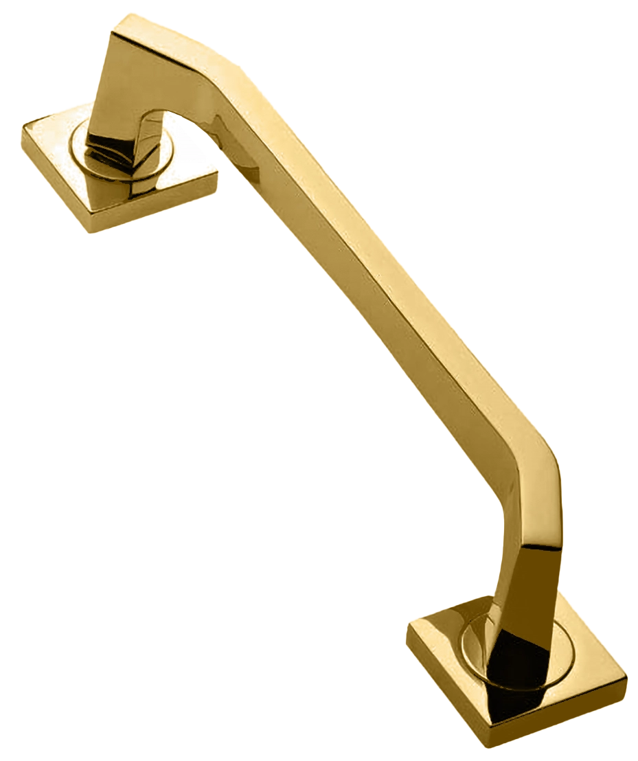 Ручка-скоба дверная HILL PH OTL на квадратной розетке цвет золото, латунь фото купить Барнаул