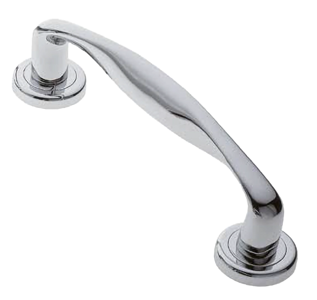 Ручка-скоба дверная GOLF PH CRO на круглой розетке, цвет хром, латунь фото купить Барнаул