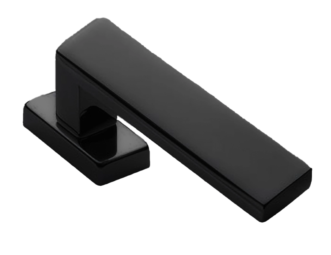 Ручка оконная WATERFALL W1 NERO на прямоугольной розетке, цвет черный, латунь фото купить Барнаул