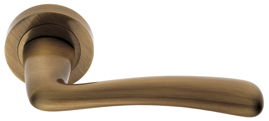 Ручка дверная COCKATOO R2 BGO раздельная на круглой розетке, цвет матовая бронза, латунь фото купить Барнаул