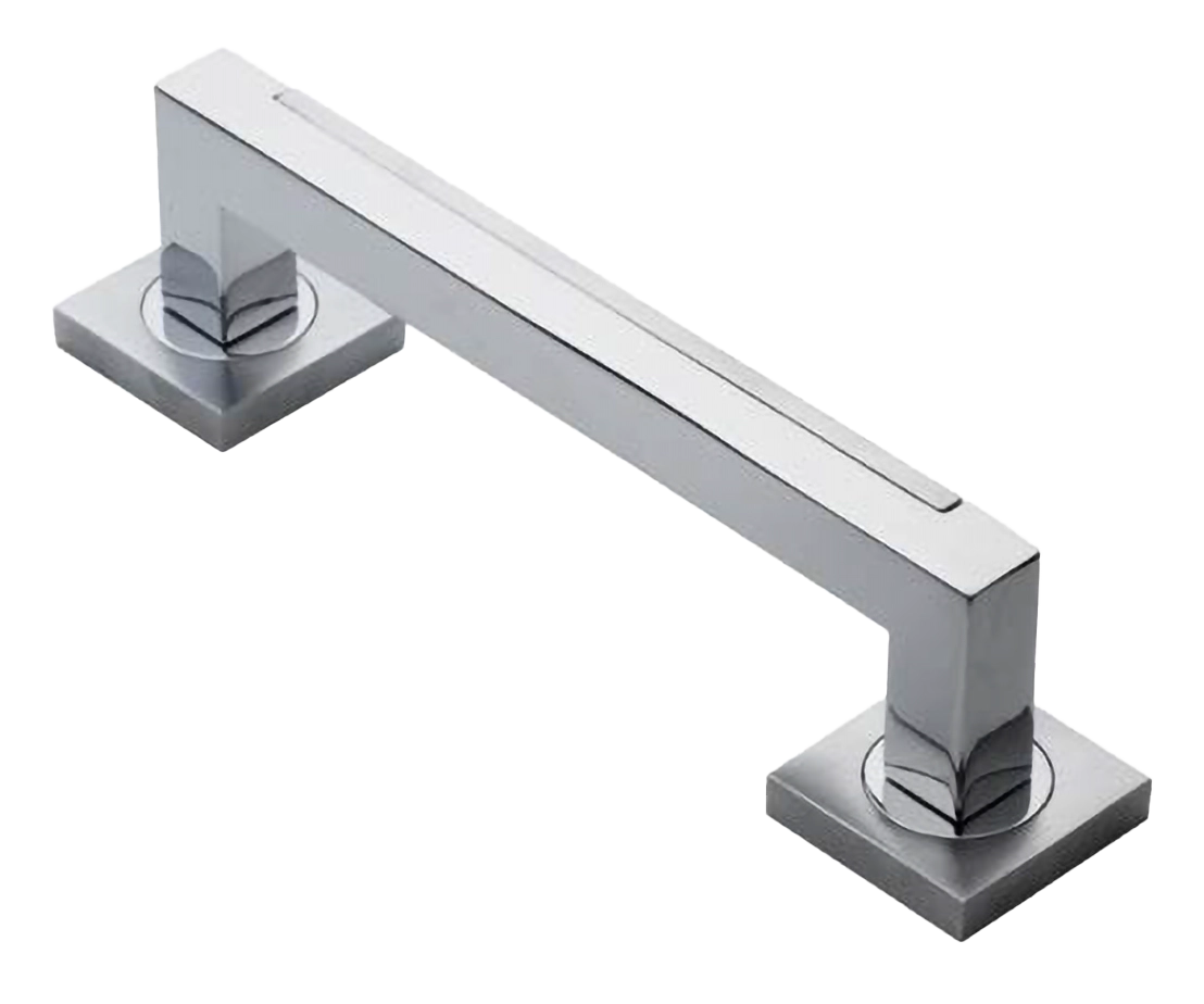 Ручка-скоба дверная ISLAND PH CRO на квадратной розетке на квадратной розетке, цвет хром, латунь фото купить Барнаул