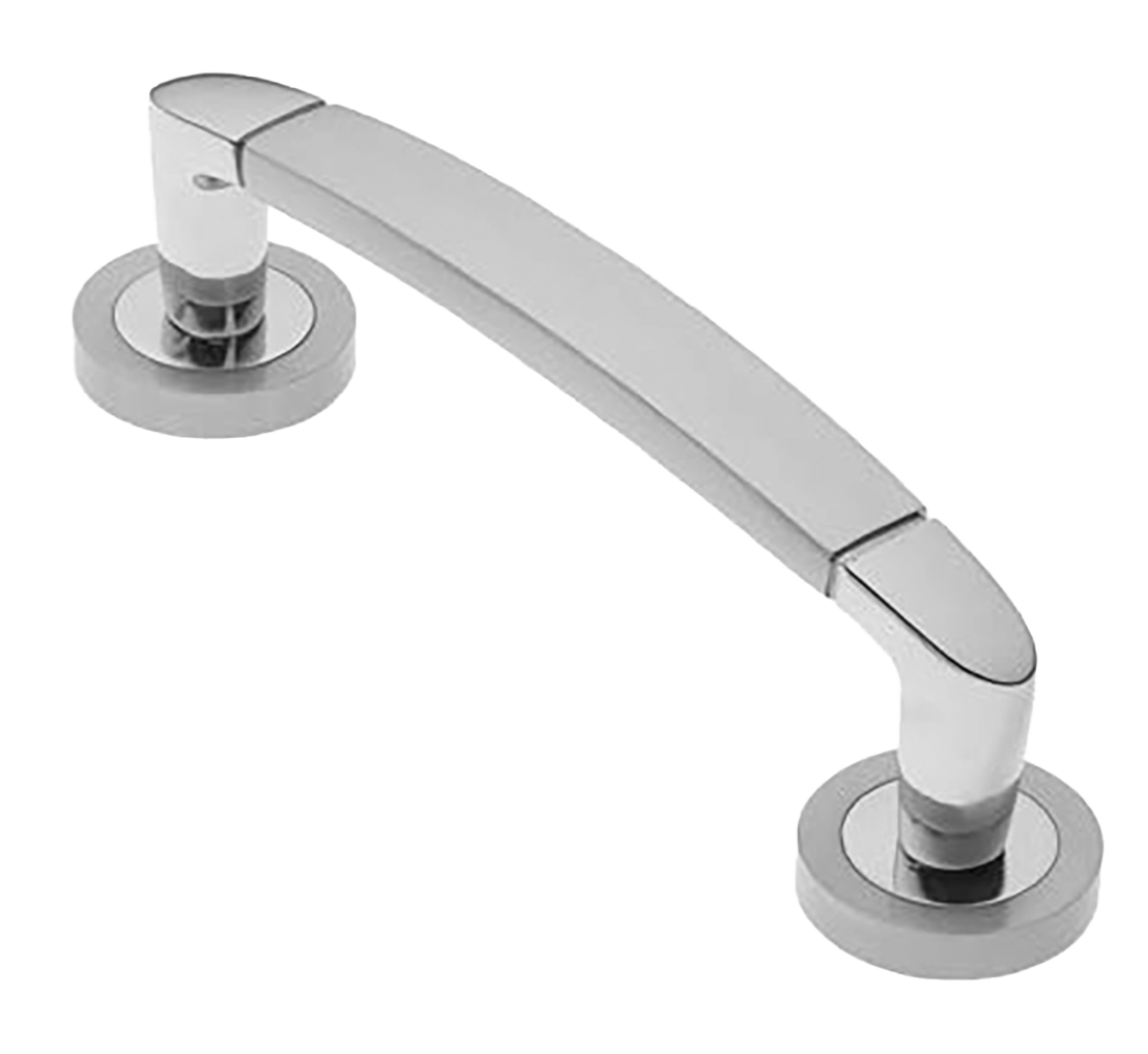 Ручка-скоба дверная SAIL PH CSA/CRO на круглой розетке, цвет матовый хром/хром, латунь фото купить Барнаул