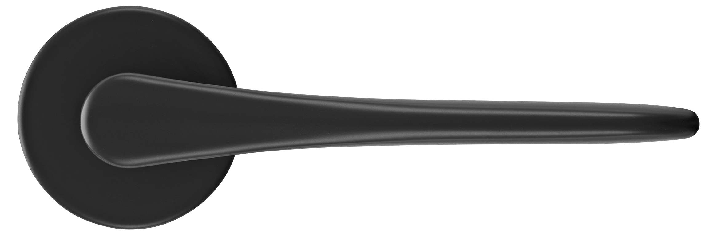 Ручка дверная AULA R5 NERO-ST на круглой розетке, цвет черный soft-touch, ЦАМ фото купить в Барнауле