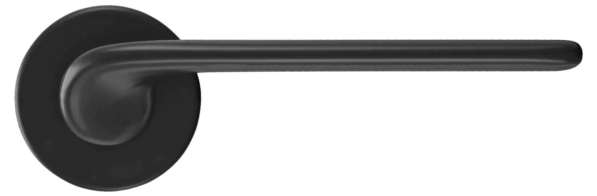 Ручка дверная TOMORROW R5 NERO-ST на круглой розетке 7мм, цвет -  черный soft-touch фото купить в Барнауле