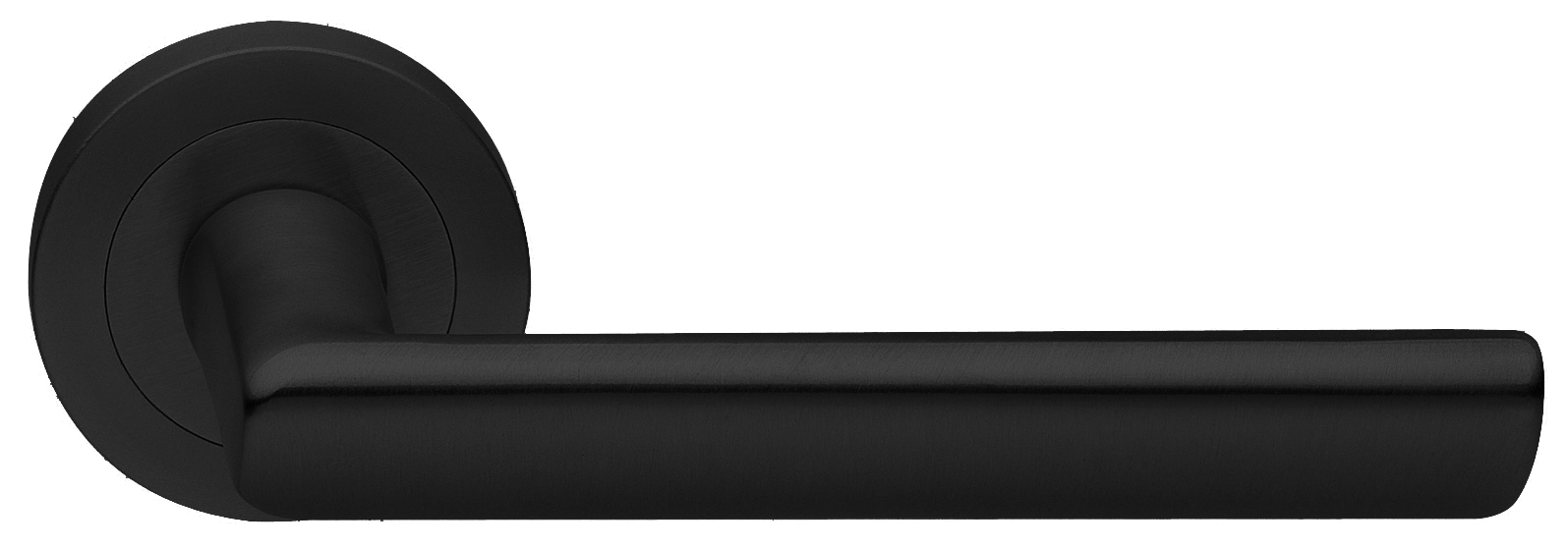 Ручка дверная STELLA R2 NERO раздельная на круглой розетке, цвет черный, латунь фото купить Барнаул