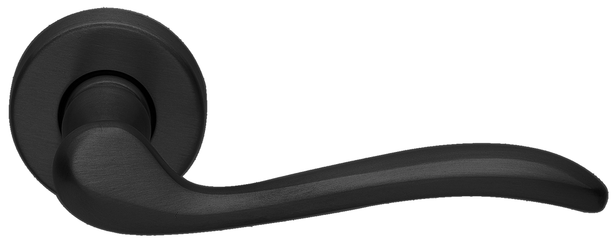 Ручка дверная TOSCANA R2 NERO раздельная на круглой розетке, цвет черный, латунь фото купить Барнаул