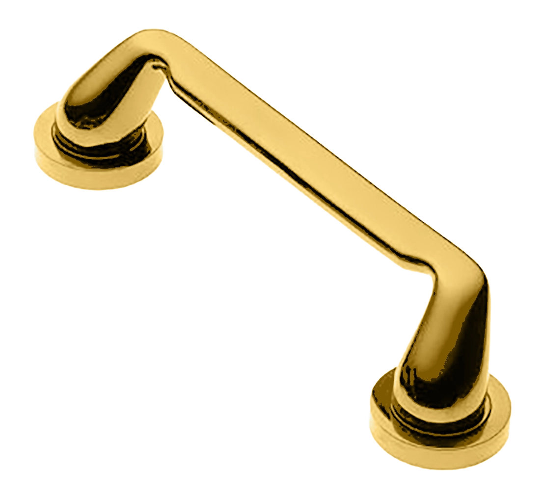 Ручка-скоба дверная NIRVANA PH OTL на круглой розетке, цвет золото, латунь фото купить Барнаул