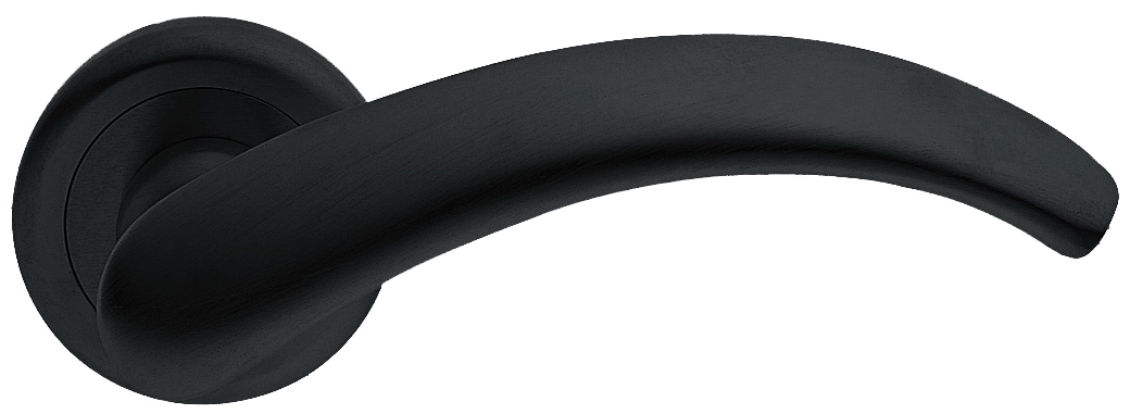 Ручка дверная ARCH R4 NERO раздельная на круглой розетке, цвет - черный фото купить Барнаул