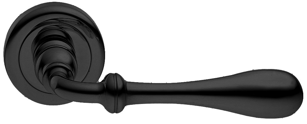 Ручка дверная MARY R4 NERO раздельная на круглой розетке, цвет - черный фото купить Барнаул