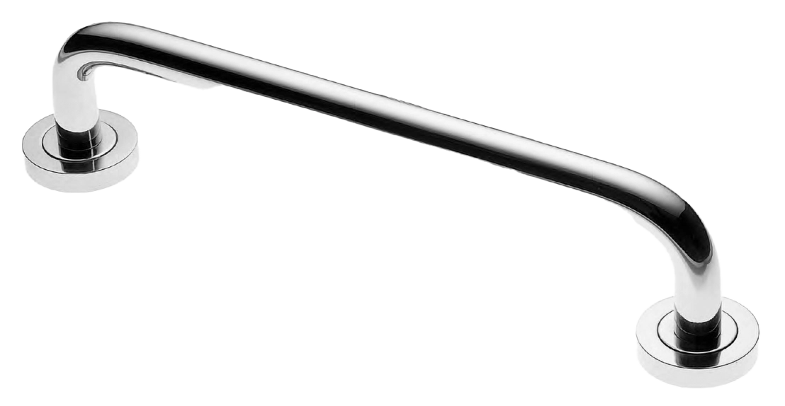 Ручка-скоба дверная ART.IR 23 150MM CRO на круглой розетке, цвет хром, латунь фото купить Барнаул