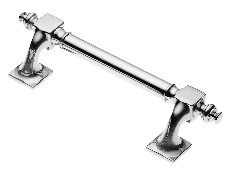 Ручка-скоба дверная ART.40 200MM CRO на квадратной розетке, цвет хром, латунь фото купить Барнаул