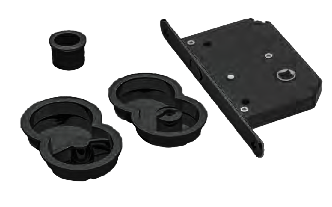 Ручки для раздвижных дверей INFINITY ART.85/B NERO с замком и заверткой, цвет черный, ЦАМ фото купить Барнаул