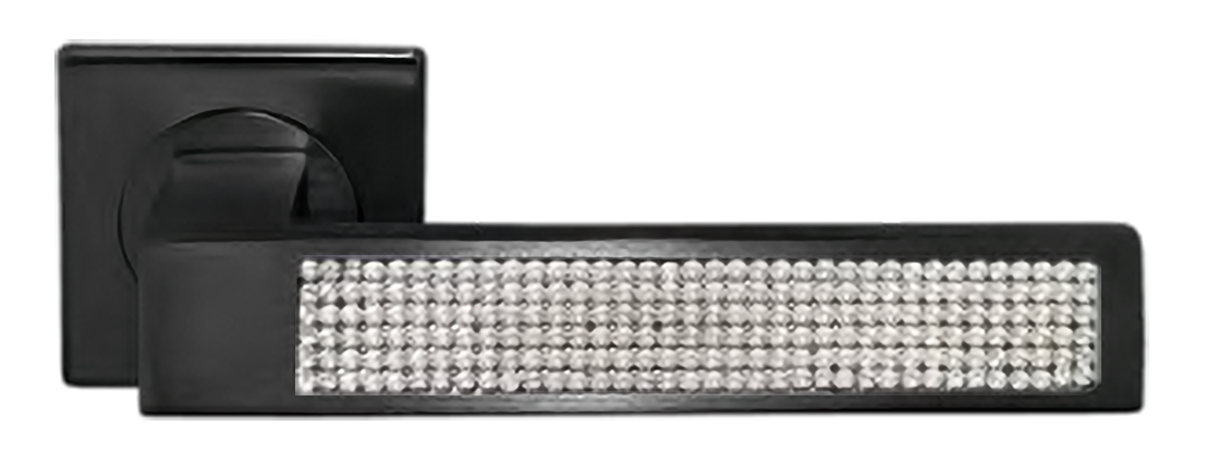 Ручка дверная DOLCE VITA S1 NERO раздельная на квадратной розетке, цвет черный, латунь фото купить Барнаул