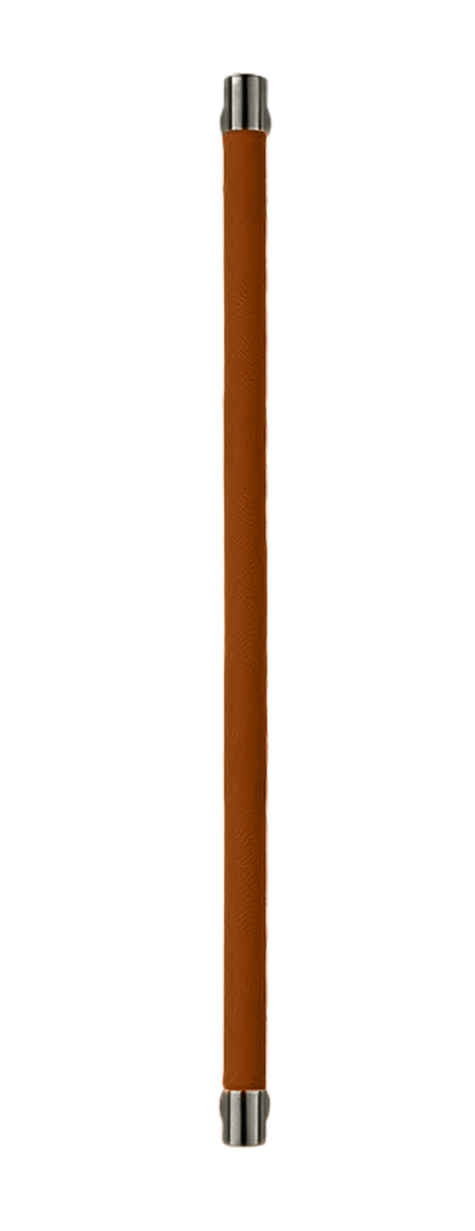 Ручка-скоба HIDE LEATHER PH/B ANT/CUOIO без розетки, цвет антрацит/светло-коричневый без розетки, латунь фото купить Барнаул