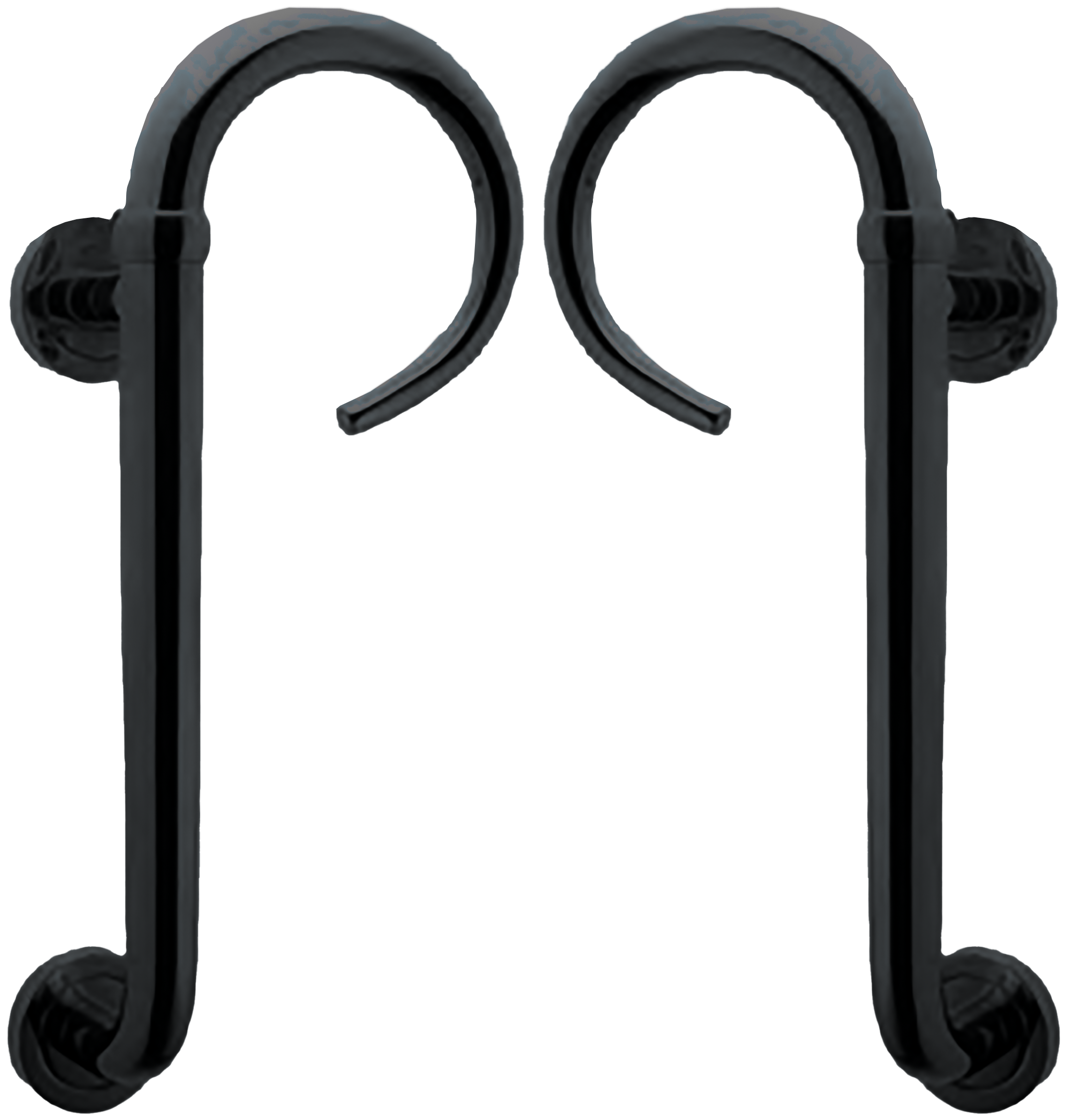 Комплект ручек-скоб LANGOUST PH NERO на круглой розетке, цвет черный, латунь фото купить Барнаул