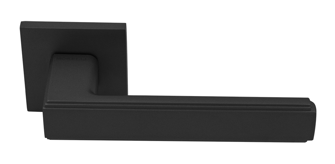 Ручка дверная MH-64-S6 BL STEPS на квадратной розетке 6 мм, цвет черный фото купить Барнаул