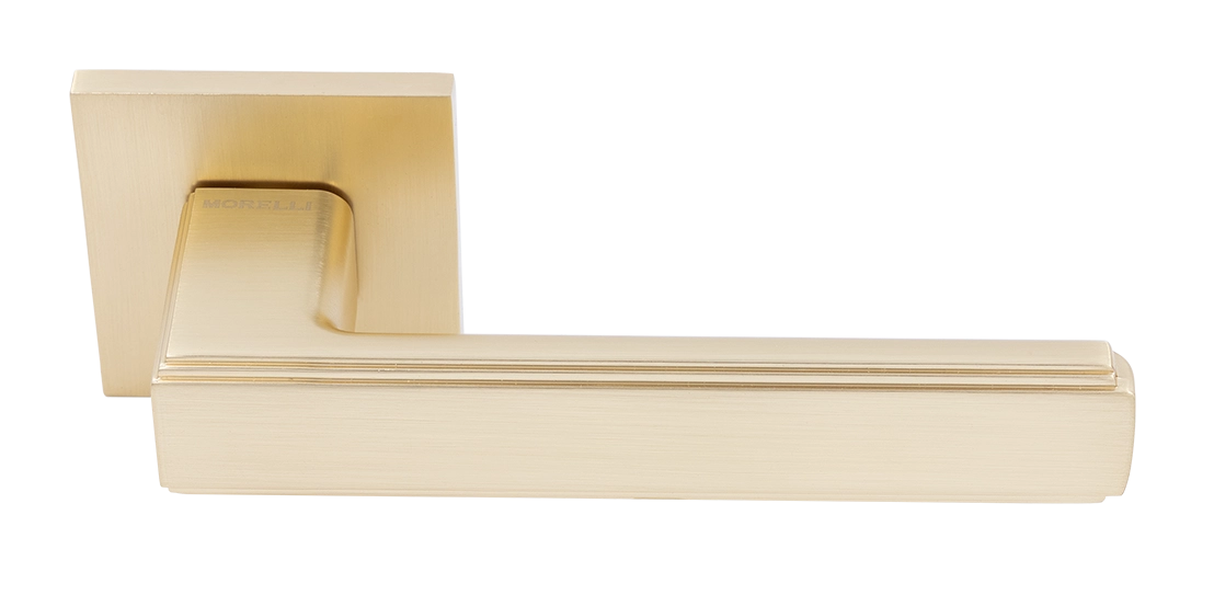 Ручка дверная MH-64-S6 MSG STEPS на квадратной розетке 6 мм, цвет матовое сатинированное золото фото купить Барнаул