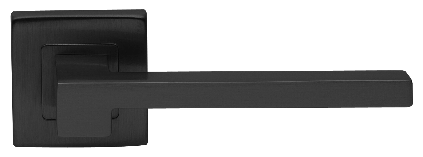 Ручка дверная STONE S3 NERO раздельная на квадратной розетке, цвет черный, латунь фото купить в Барнауле