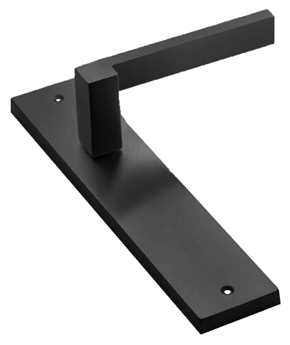 Ручка дверная на планке STONE PL NERO, цвет черный, латунь фото купить в Барнауле