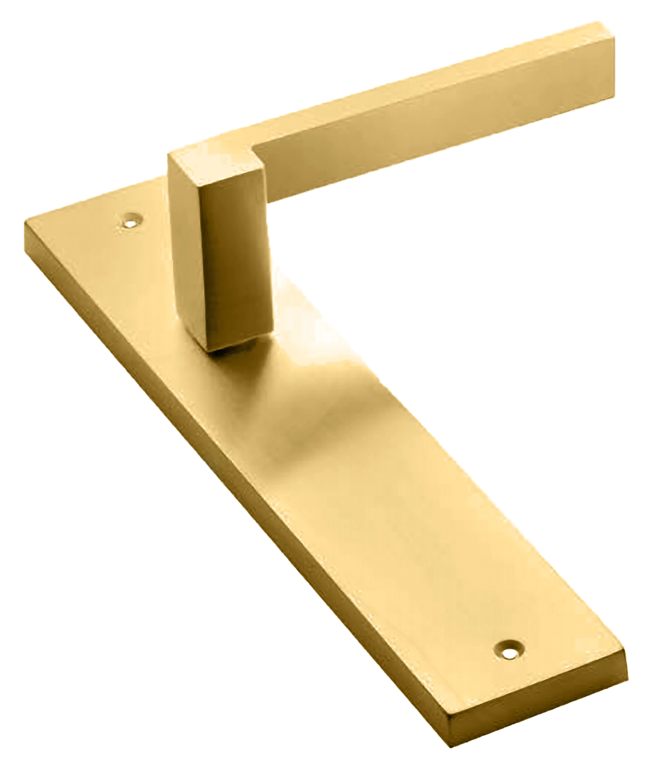 Ручка дверная на планке STONE PL OSA, цвет матовое золото, латунь фото купить в Барнауле