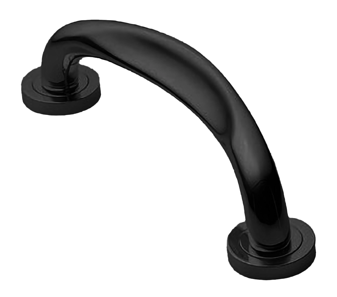 Ручка-скоба дверная RAFT PH NERO на круглой розетке, цвет черный, латунь фото купить в Барнауле