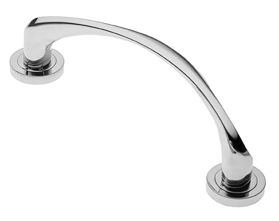 Ручка-скоба дверная COBRA PH CRO на круглой розетке, цвет хром, латунь фото купить в Барнауле