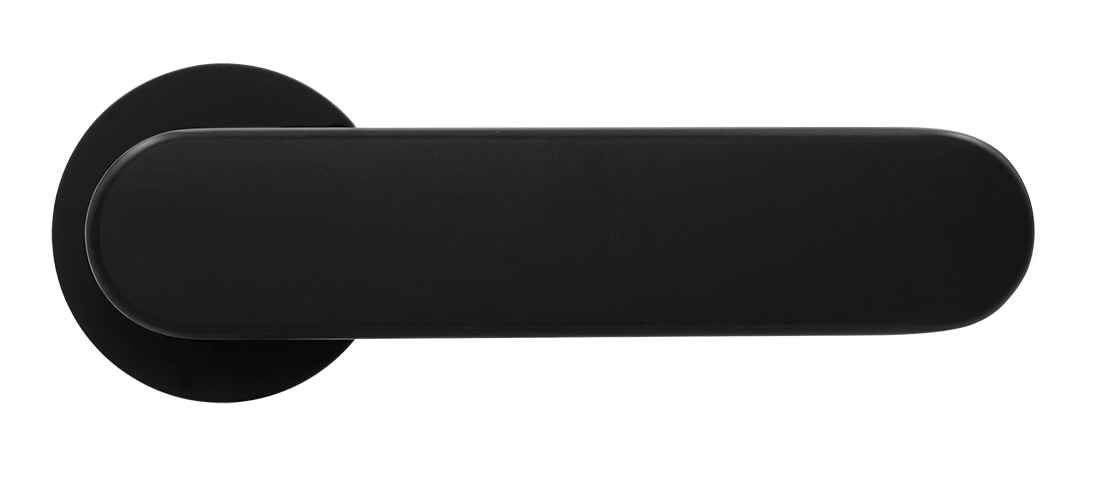 Ручка дверная MH-65-R6 R6 SEMPIONE BL на круглой розетке, цвет черный фото купить в Барнауле