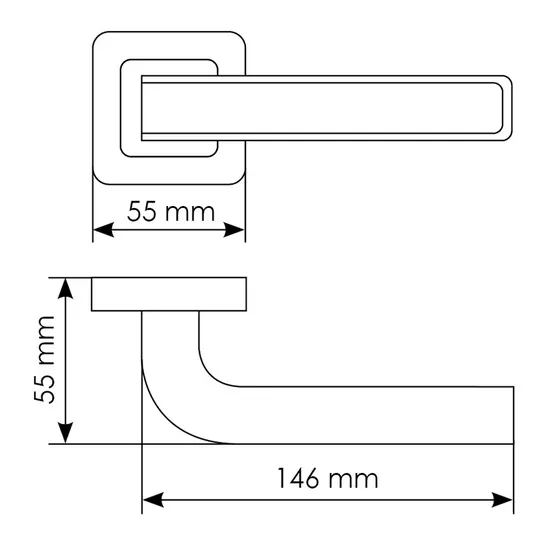 Комплект дверных ручек MH-46 SC/W-S55 + завертка сантехническая MH-WC-S55 SC/CP, цвет хром фото купить в Барнауле