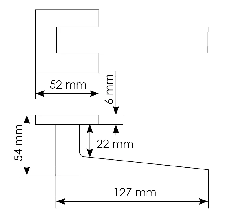 Комплект дверных ручек MH-54-S6 GR + завертка сантехническая MH-WC-S6 GR + защёлка бесшумная M1895P GR + петли врезные универсальные MSN 100X70X2.5-4BB GR (2шт), цвет графит фото купить в Барнауле