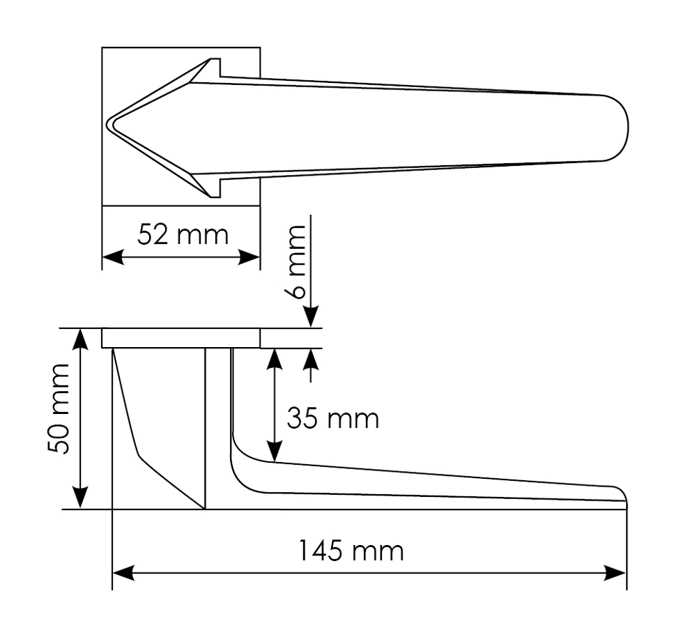 Комплект дверных ручек MH-55-S6 BL + защёлка бесшумная M1895 BL + петли врезные универсальные MSN 100X70X2.5-4BB BL (2шт), цвет черный фото купить в Барнауле