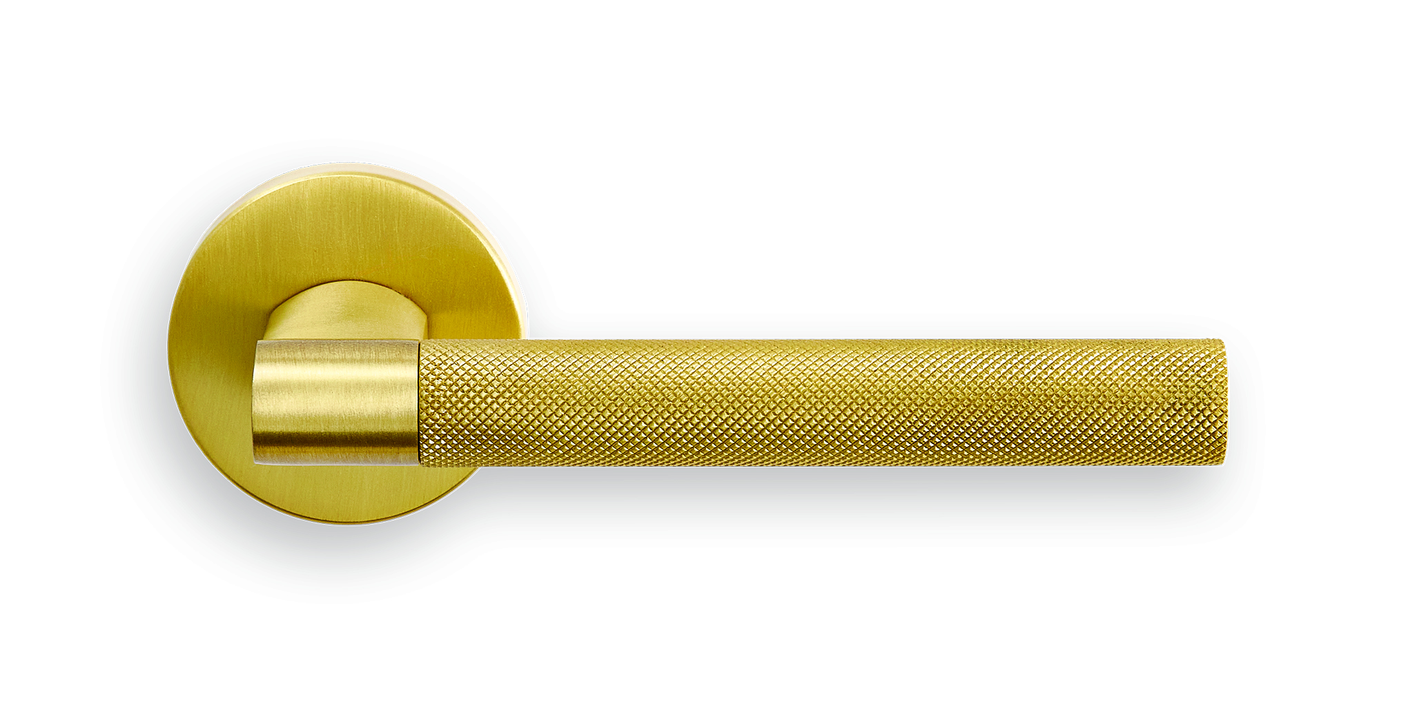 Ручка дверная HIDE TIME R6 OSA раздельная на круглой розетке, цвет матовое золото, латунь фото купить Барнаул