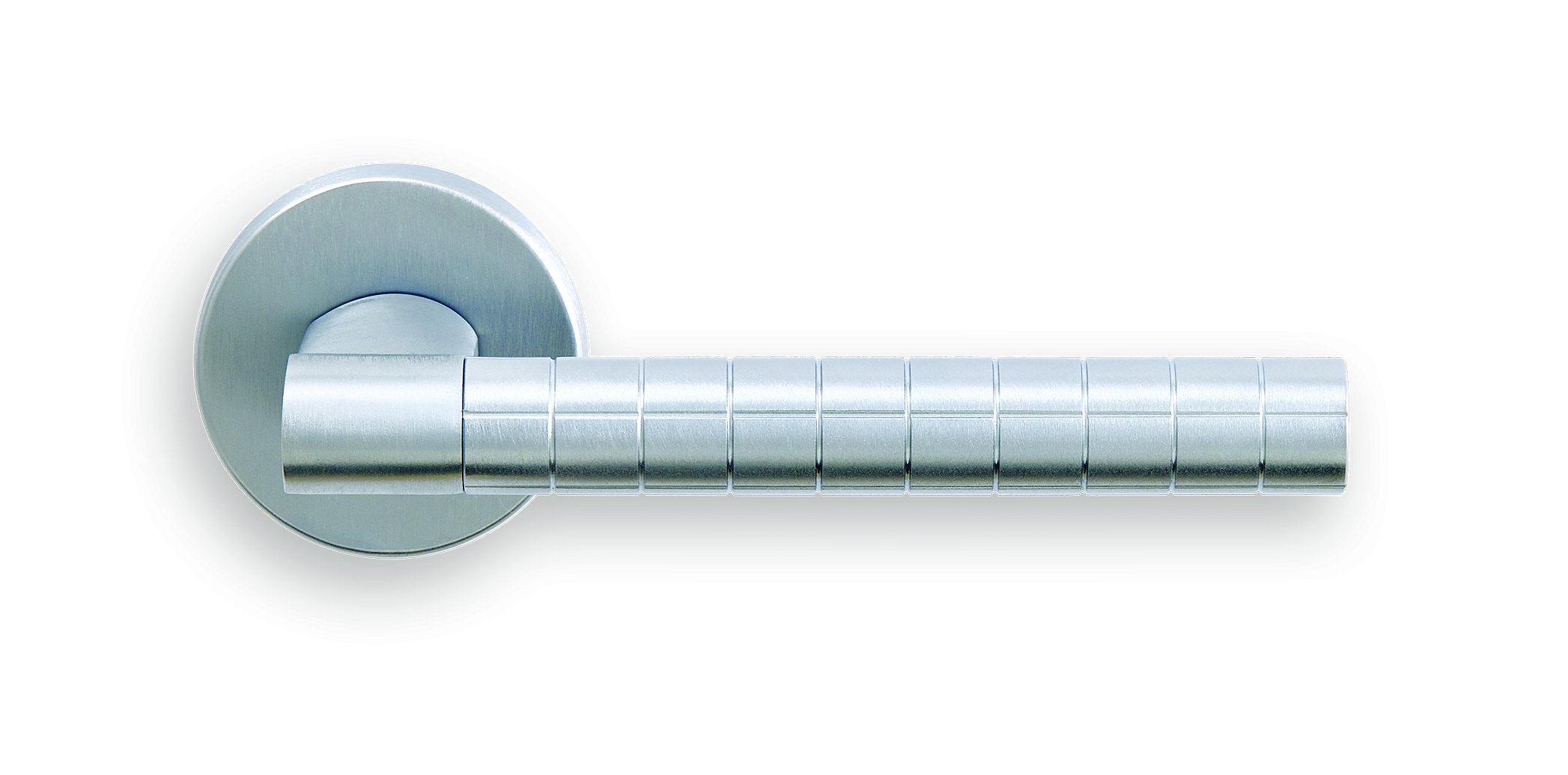 Ручка дверная HIDE VOLUME R6 CSA раздельная на круглой розетке, цвет матовый хром, латунь фото купить Барнаул