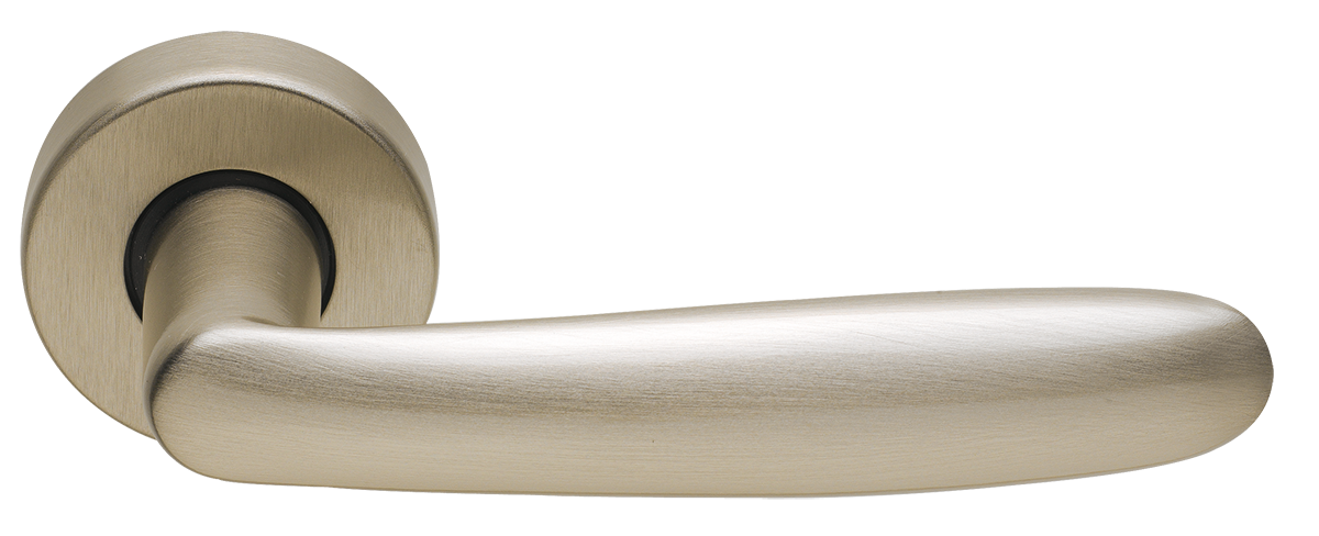 Ручка дверная IMOLA R3-E NIS на круглой розетке цвет матовый никель, латунь фото купить Барнаул